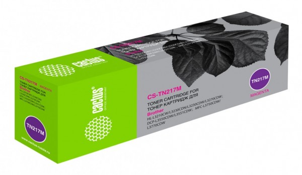 Картридж лазерный Cactus TN-217M (CS-TN217M) для принтеров Brother HL3230/ DCP3550/ MFC3770, пурпурный, 2300 страниц