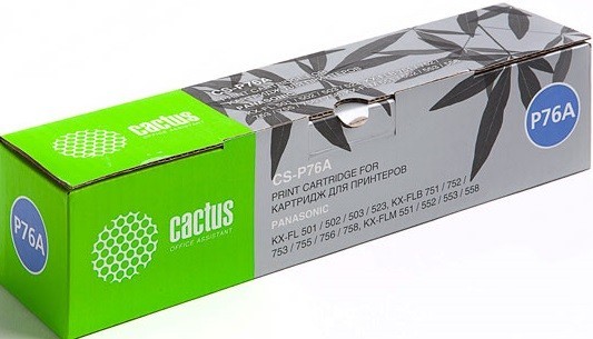 Картридж Cactus P76A (CS-P76A) для принтеров Panasonic KX-FLM553RU/ FLB758RU/ FLB753RU/ FL503RU/ FL523RU черный 2000 страниц