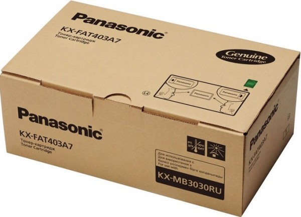 Картридж Panasonic KX-FAT403A/ KX-FAT403A7 оригинальный для Panasonic KX-MB3030, чёрный, 8000 стр.