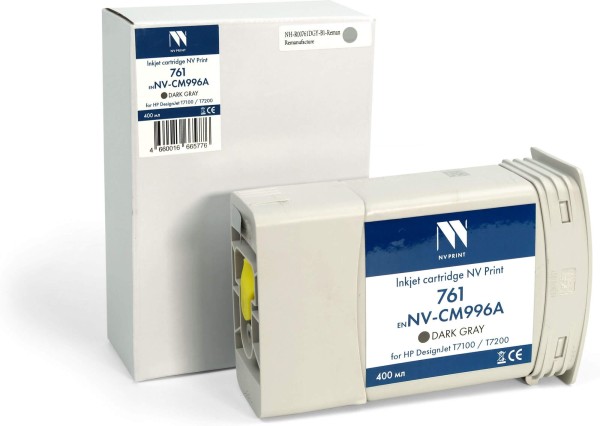 Картридж NV Print №761 (NV-CM996A) Dark Gray для HP DesignJet T7100/ T7200, тёмно-серый, 400 мл
