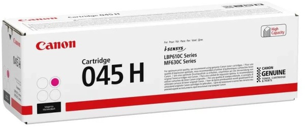Картридж Canon 045HM (1244C002) Magenta оригинальный для Canon i-SENSYS LBP611Cn / LBP613Cdw, пурпурный, увеличенный, 2200 страниц