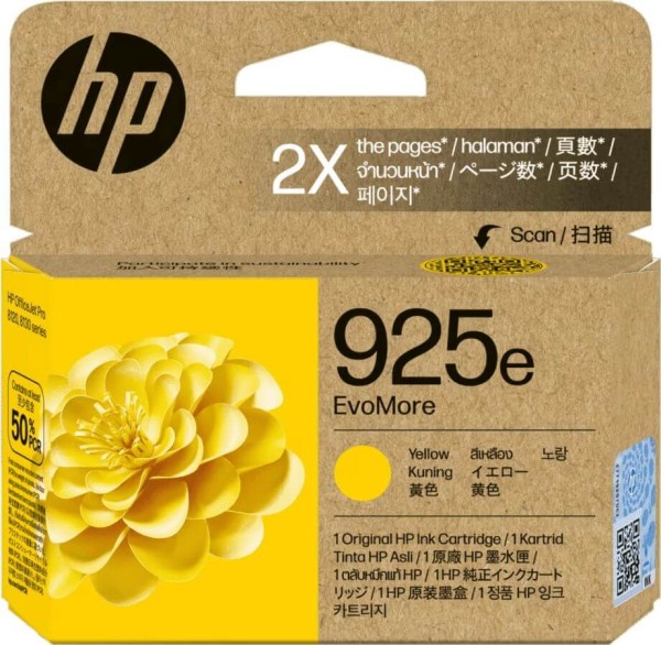 Картридж HP №925e (4K0W2PE) EvoMore Yellow оригинальный для HP OfficeJet Pro 8120/ 8130, жёлтый, увеличенный, 800 страниц 