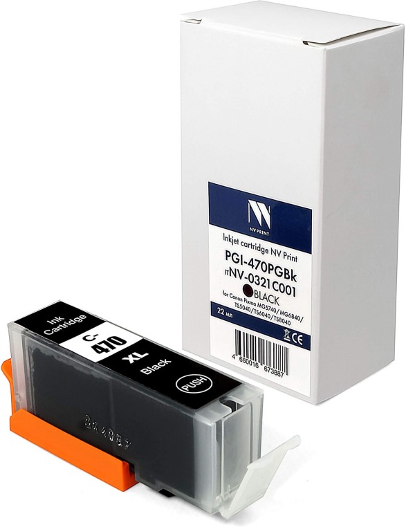 Картридж NV Print PGI-470PGBk XL (NV-0321C001) Black для Canon Pixma MG5740/ MG6840/ TS5040/ TS6040/ TS8040, чёрный, 22мл