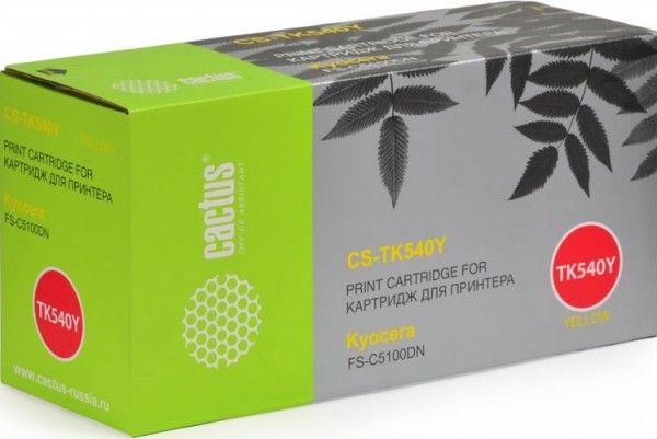 Картридж Cactus TK-540Y (CS-TK540Y) для Kyocera FS-C5100DN, жёлтый, 4000 стр.