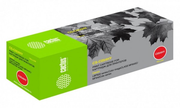 Картридж лазерный Cactus CS-C054HY для Canon LBP 621Cw/ 623Cdw/ 641Cw/ 643Cdw желтый, 2300 стр.