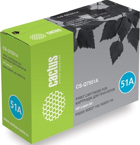 Cactus Q7551A Картридж для принтеров HP LJ P3005/ M3035mfp/ P3050D/ N/ DN/ X/ M3027mfp, черный 6,5к (новый, совместимый)