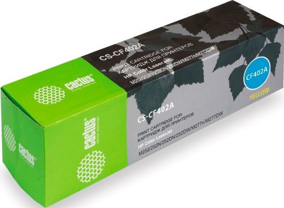 Cactus CF402A Картридж CS-CF402A желтый для принтеров HP CLJ M252/ 252N/ 252DN/ 252DW/ M277n/ M277DW, 1 400 стр.