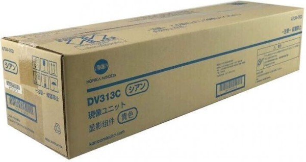 Блок девелопера Konica-Minolta DV-313C (DV313C/ A7U40KD/ A7U4-0KD) оригинальный для Konica-Minolta bizhub C258/ C308/ C368, голубой, 600 000 стр.