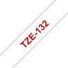 Картридж Brother TZE-132 (TZe132) оригинальный для Brother P-Touch, лента 12мм*8м, красный на прозрачном