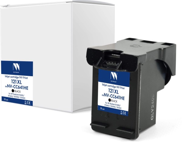 Картридж NV Print №121XL (NV-CC641HE) Black для HP DeskJet D1600/ D1663/ D2500/ D2563, чёрный, 18мл