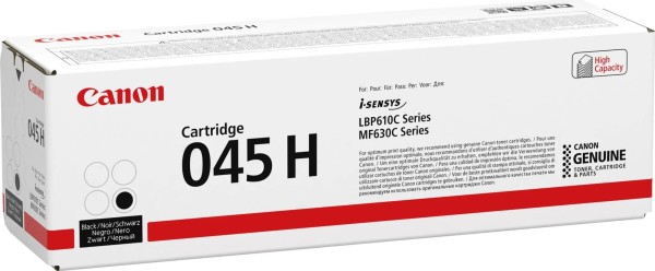 Картридж Canon 045HBK (1246C002) Black оригинальный для Canon i-SENSYS LBP611Cn / LBP613Cdw, чёрный, увеличенный, 2800 страниц