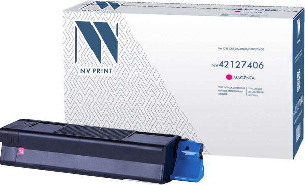 Картридж NV Print 42127406 Пурпурный для принтеров Oki C5100/ 5200/ 5300/ 5400, 5000 страниц