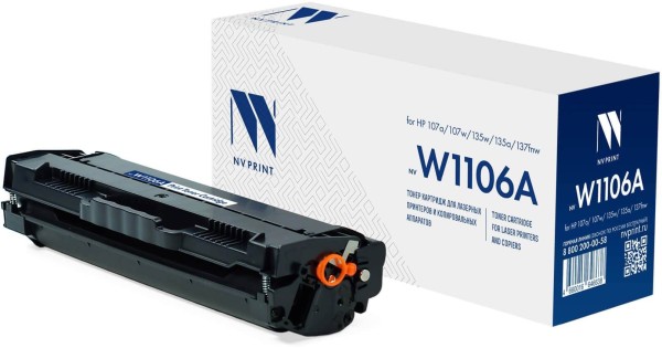 Картридж NV Print W1106A (NV-W1106A) (с чипом) для HP LaserJet 107a/ 107w/ 135w/ 135a/ 137fnw, 1000 страниц