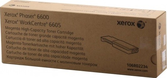 Картридж Xerox 106R02234 Magenta оригинальный для Xerox Phaser 6600, WorkCentre 6605, пурпурный, увеличенный, 6000 страниц
