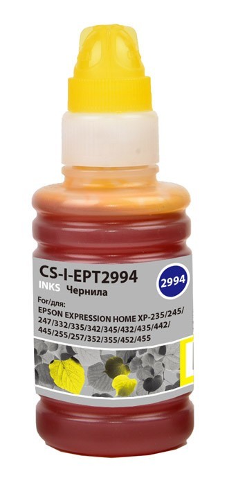 Чернила Cactus CS-I-EPT2994 для принтеров Epson Expresion Home XP-235/ 332/ 335/ 432/ 435, желтый 100мл