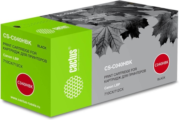 Картридж Cactus 040HBK (CS-C040HBK) для принтеров Canon i-SENSYS LBP 710CX/ 712CX, чёрный, 12500 стр.