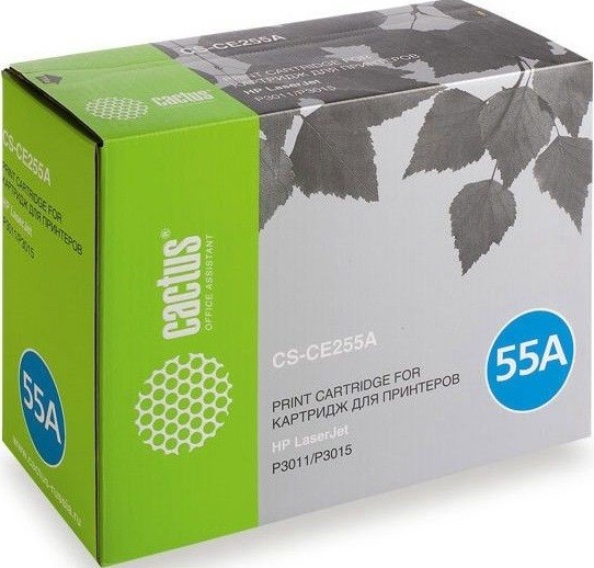 Cactus CE255A Картридж (CS-CE255AS) для принтеров HP LaserJet P3011/ P3015, черный, 6 000 стр.