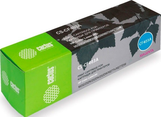 Cactus CF403A Картридж CS-CF403A пурпурный для принтеров HP CLJ M252/ 252N/ 252DN/ 252DW/ M277n/ M277DW, 1 400 стр.