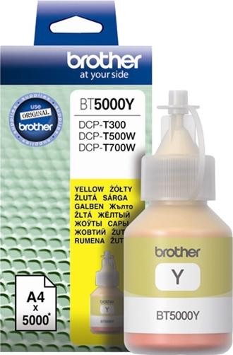 Чернила Brother BT5000Y оригинальные для Brother DCP-T300/ T500W/ T700W, жёлтый, 41,8мл, 5000 стр.