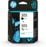 Набор картриджей HP 305 (6ZD17AE) 2-Pack Tri-color/ Black оригинальный для HP DeskJet 2320/ 2710/ 2720, чёрный/ цветной