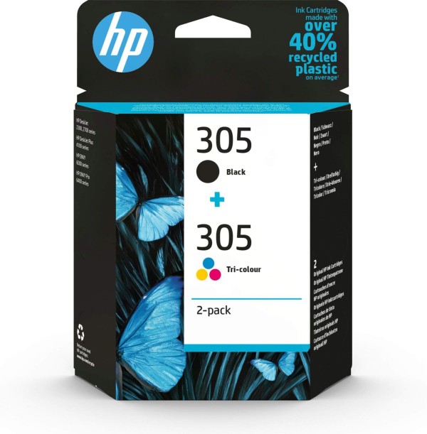 Набор картриджей HP №305 (6ZD17AE) 2-Pack Tri-colour/ Black оригинальный для HP DeskJet 2320/ 2710/ 2720, чёрный/ цветной