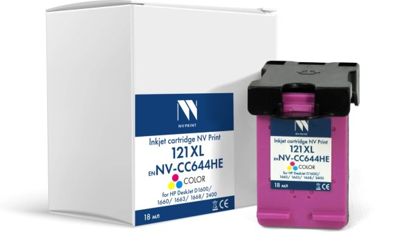 Картридж NV Print №121XL (NV-CC644HE) Color для HP DeskJet D1600/ D1663/ D2500/ D2563, цветной, 18мл
