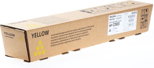 Картридж Ricoh MP C3503 (841818/841814) оригинальный для Ricoh Aficio MP C3003/ C3503/ C3004/ C3504, желтый, 18000 стр.