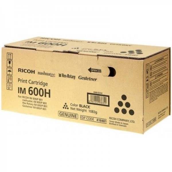 Картридж Ricoh IM 600H (418481) оригинальный для Ricoh P 801, IM 600, чёрный, 40000 стр.