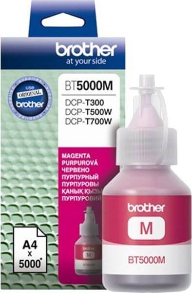 Чернила Brother BT5000M оригинальные для Brother DCP-T300/ T500W/ T700W, пурпурный, 41,8мл, 5000 стр.