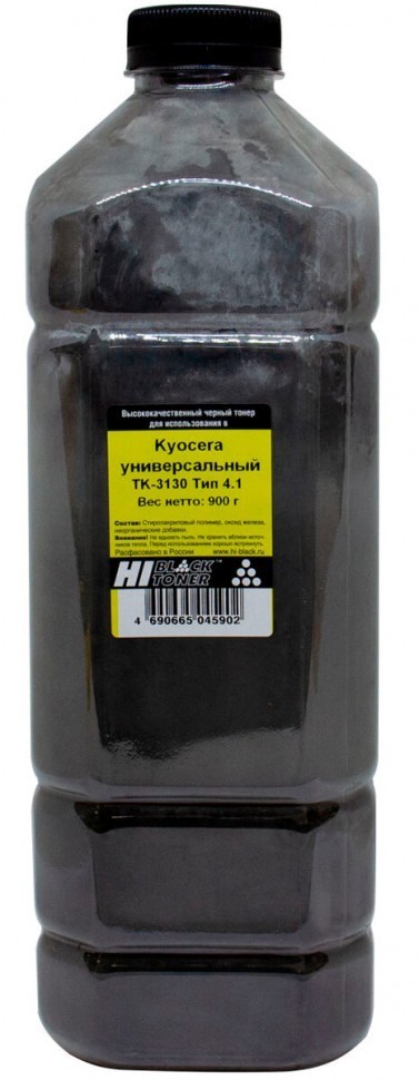 Тонер Hi-Black Универсальный для Kyocera TK-3130, Тип 4.1, Bk, 900 г, канистра
