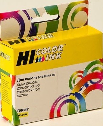 Картридж Hi-Black (HB-T0634) для Epson Stylus C67/ 87/ CX3700/ 4100/ 4700, Y