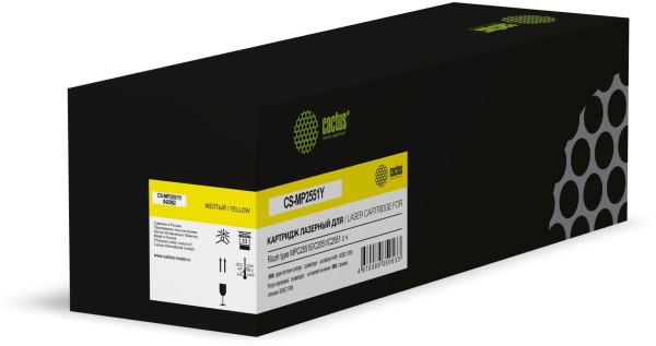 Картридж Cactus 842062 (CS-MP2551Y) Yellow (с чипом) для Ricoh  MPC2051/ MPC2551, жёлтый, 9500 стр.