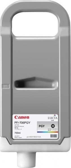Canon PFI-706PGY 6691B001 для Canon iPF8300/iPF8300S/iPF8400/iPF9400/iPF9400S, фото серый