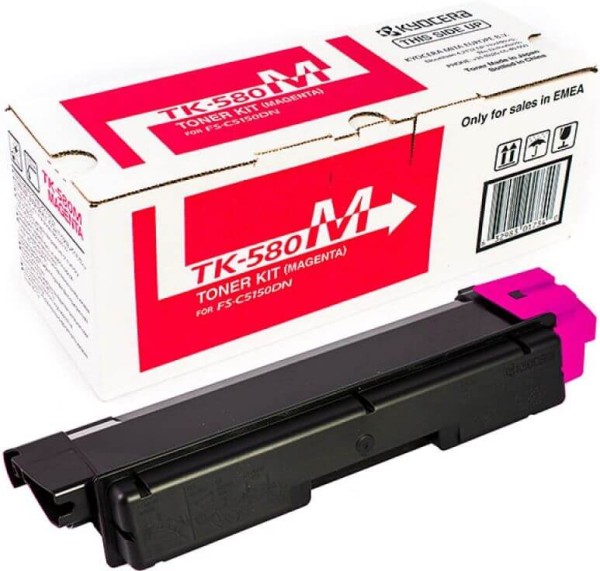 Картридж Kyocera TK-580M (1T02KTBNL0) оригинальный для принтера Kyocera FS-C5150DN magenta, 2800 страниц