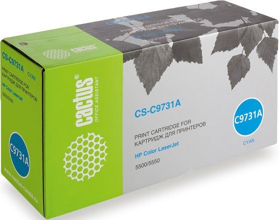 Cactus C9731A Картридж (CS-C9731A) для принтеров HP Laser Jet 5500/ 5550, голубой