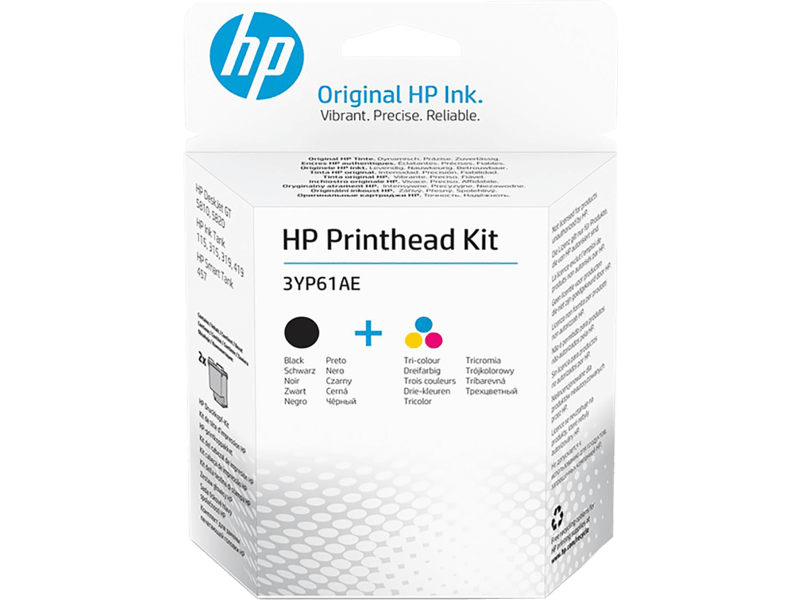 Комплект печатающих головок HP 3YP61AE (GT-51) Printhead Kit оригинальный для HP DeskJet GT 5810/ GT 5820, HP Ink Tank 315/ 415, HP Tank 115/ 319/ 410/ 419, чёрная + трёхцветная