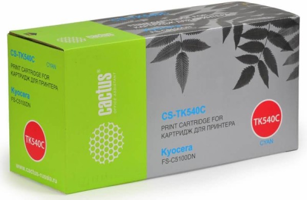 Картридж Cactus TK-540C (CS-TK540C) для Kyocera FS-C5100DN, голубой, 4000 стр.