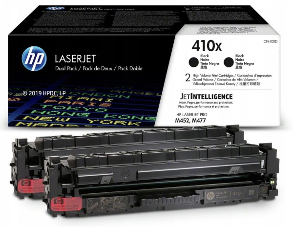 Картридж HP CF410XF / CF410XD (410X) Black оригинальный для HP Color LaserJet Pro M377/ M477/ M452, чёрный, двойная упаковка, 2*6500 страниц