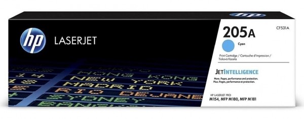 Картридж HP CF531A (205A) оригинальный для принтера HP Color LaserJet Pro M180/ M181 голубой, 900 страниц