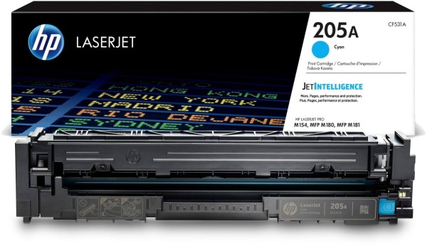 Картридж HP CF531A (205A) Cyan оригинальный для HP Color LaserJet Pro M154/ M180/ M181, голубой, 900 страниц