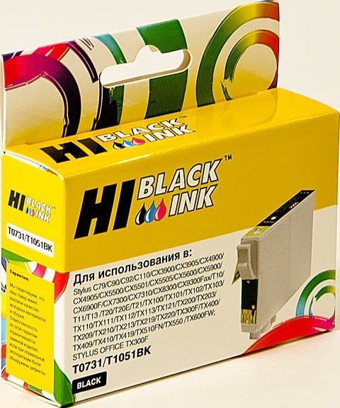 Картридж Hi-Black (HB-T0731) для Epson Stylus C79/ C110/ T40W/ TX200/ 400/ TX600FW, Bk