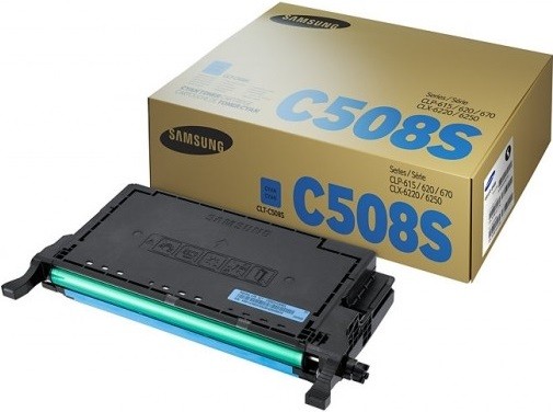 Картридж Samsung CLT-C508S (SU067A) оригинальный для принтера Samsung CLP-620/ CLP-670, CLX-6220/ CLX-6250, голубой, (2000 стр.)