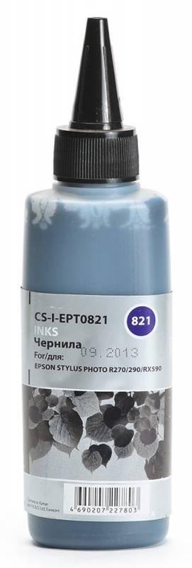 Чернила Cactus CS-I-EPT0821 для принтеров Epson StPh R270/ 290/ RX590, черный 100мл
