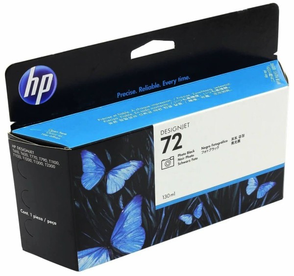 Картридж HP №72 (C9370A) Photo Black оригинальный для HP DesignJet T610/ T620/ T770/ T790/ T795/ T1100/ T1120/ T1200/ T1300/ T2300, фото-чёрный 130ml