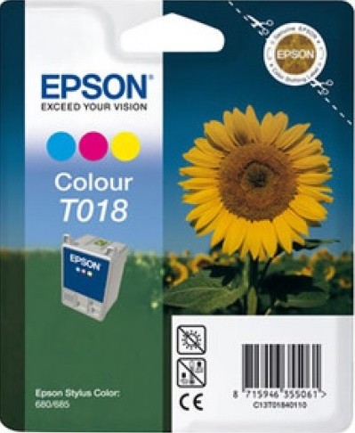 Картридж Epson C13T01840110 T018 в технологической упаковке цветной 300 копий