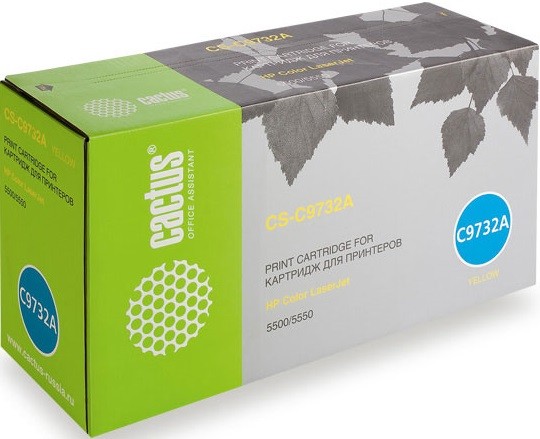 Cactus C9732A Картридж (CS-C9732A) для принтеров HP Laser Jet 5500/ 5550, желтый