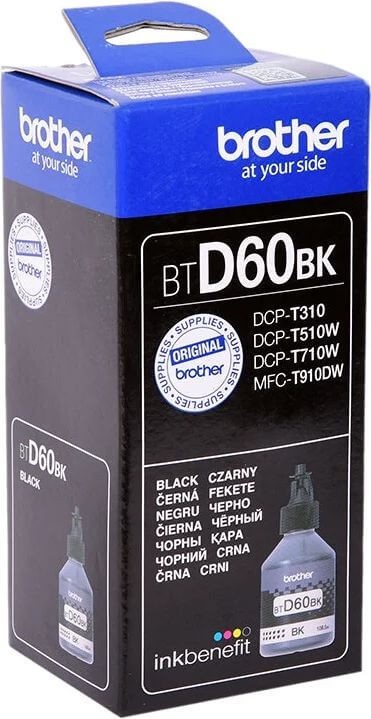 Чернила Brother BTD60BK оригинальные для Brother DCP-T310/ T510W/ T710W, чёрный, 108мл, 6500 стр.