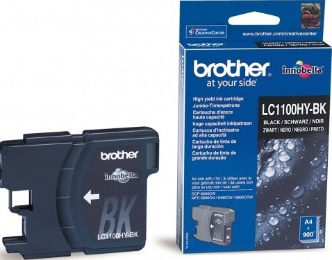Картридж Brother LC-1100HYBK (LC1100HYBK) оригинальный для Brother DCP-6690CW/ MFC-5890CN/ 6490CW/ 6890CDW, чёрный, 900 стр.