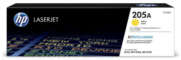 Картридж HP CF532A (205A) оригинальный для принтера HP Color LaserJet Pro M180/ M181 жёлтый, 900 страниц