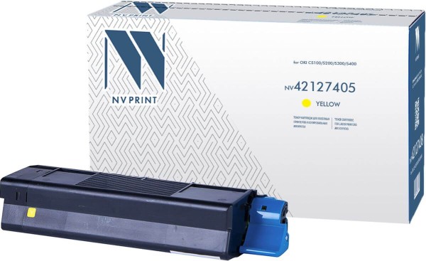 Картридж NV Print 42127405 Желтый для принтеров Oki C5100/ 5200/ 5300/ 5400, 5000 страниц